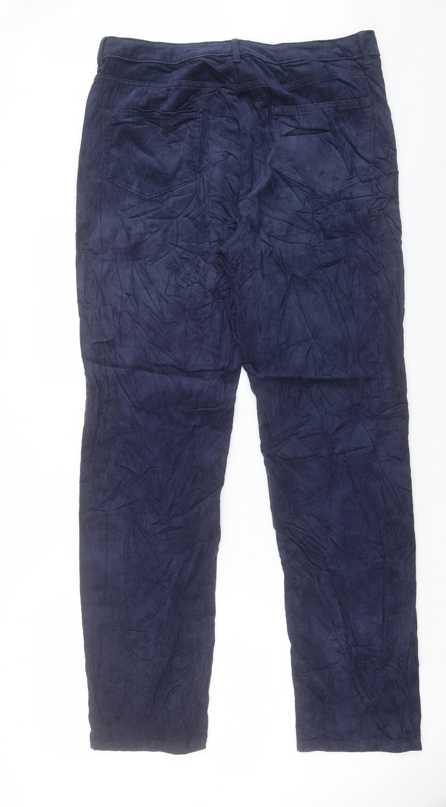 Marks and Spencer Womens Blue Cotton Straight Jeans Size 16 L32 in Regular Button