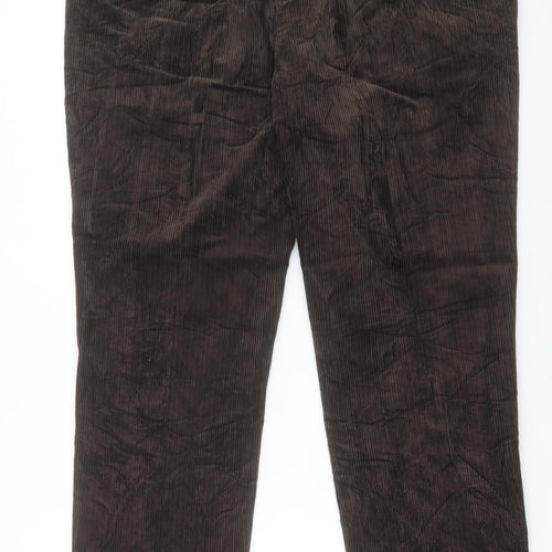 Marks and Spencer Mens Green Cotton Straight Jeans Size 44 in L31 in Regular Button