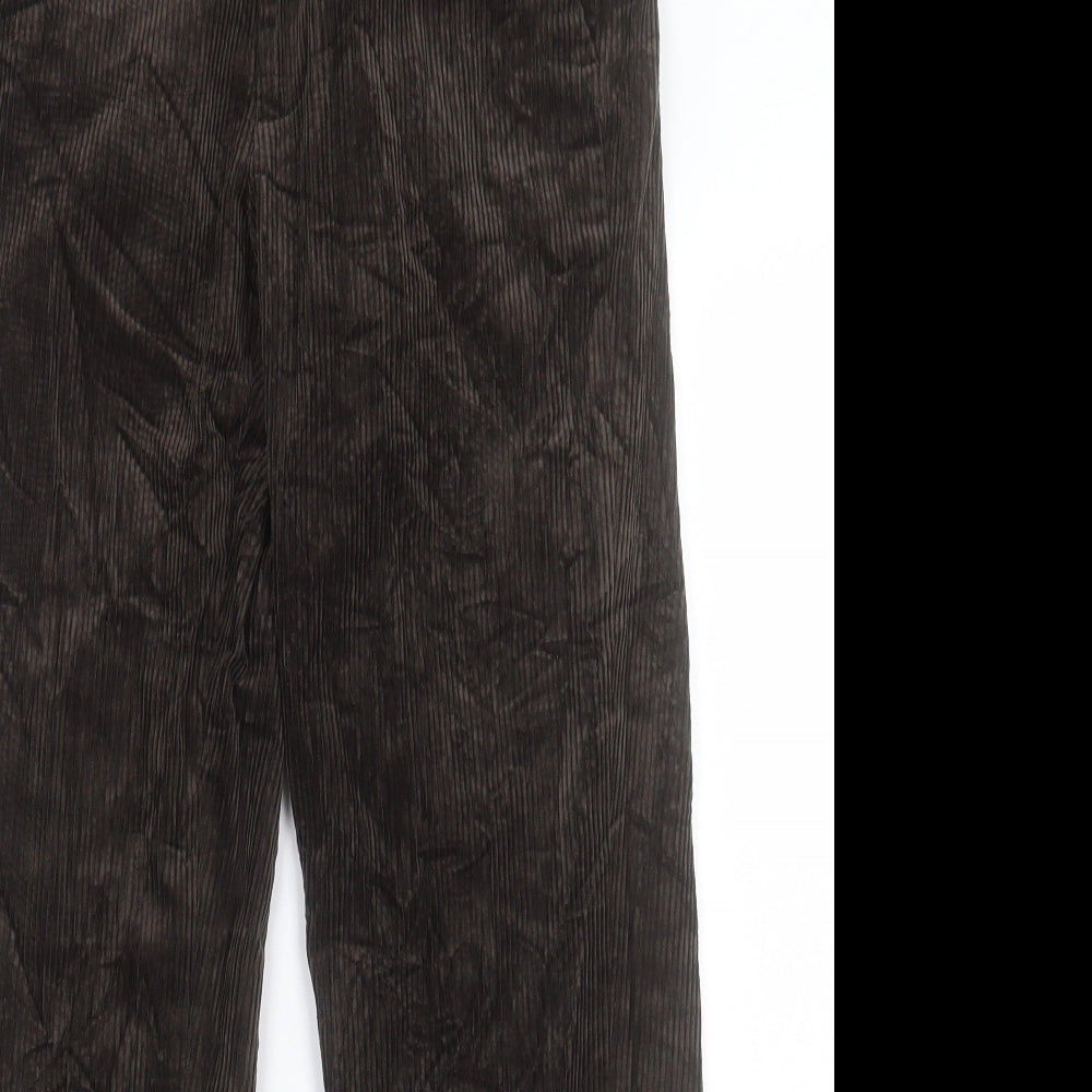 Marks and Spencer Mens Green Cotton Trousers Size 30 in L29 in Regular Hook & Eye - Short Leg