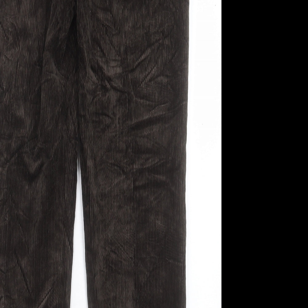 Marks and Spencer Mens Green Cotton Trousers Size 30 in L29 in Regular Hook & Eye - Short Leg