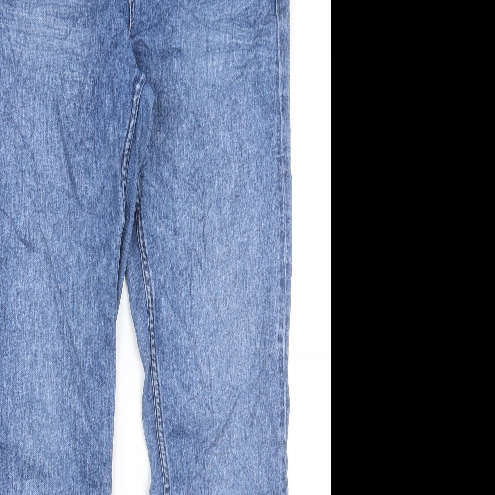 Marks and Spencer Womens Blue Cotton Straight Jeans Size 10 L30 in Regular Button
