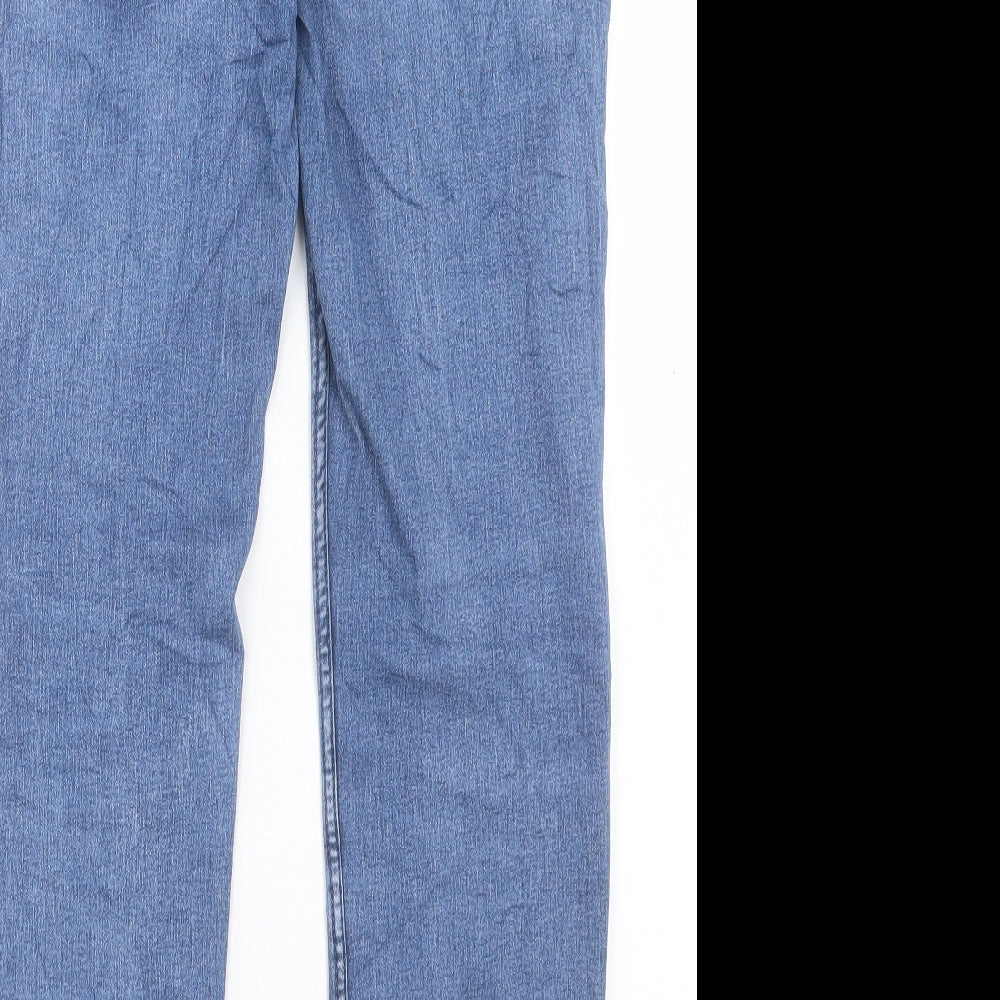Marks and Spencer Womens Blue Cotton Straight Jeans Size 10 L30 in Regular Button