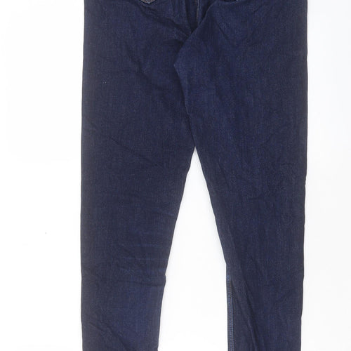 Marks and Spencer Womens Blue Cotton Skinny Jeans Size 10 L31 in Regular Button
