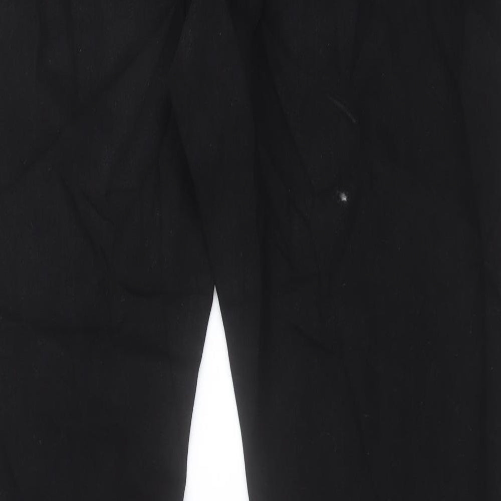 Marks and Spencer Mens Black Cotton Straight Jeans Size 38 in L31 in Regular Button