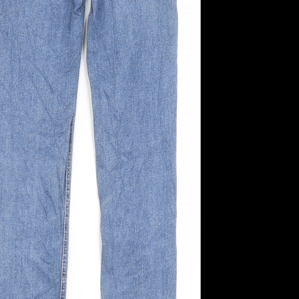 Warehouse Womens Blue Cotton Straight Jeans Size 10 L29 in Regular Button