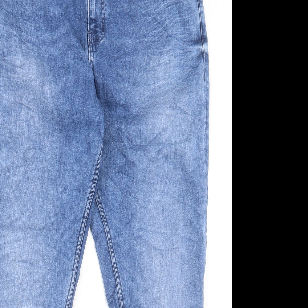 Marks and Spencer Womens Blue Cotton Skinny Jeans Size 16 L28 in Regular Button