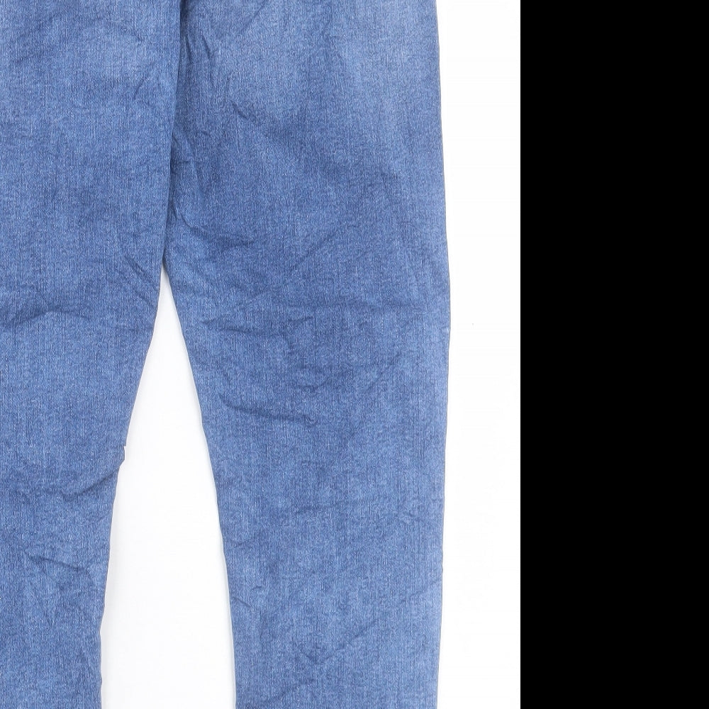 Marks and Spencer Womens Blue Cotton Skinny Jeans Size 16 L28 in Regular Button