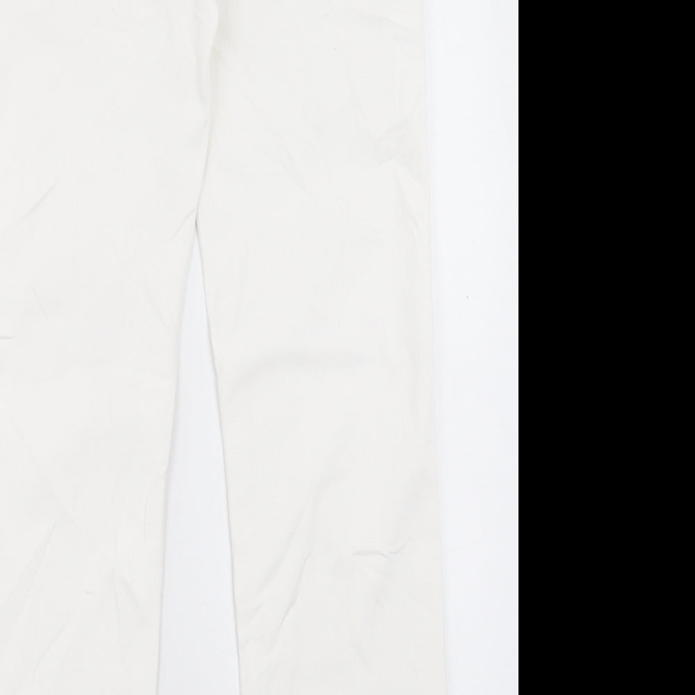 Marks and Spencer Womens White Cotton Straight Jeans Size 12 L29 in Regular Button