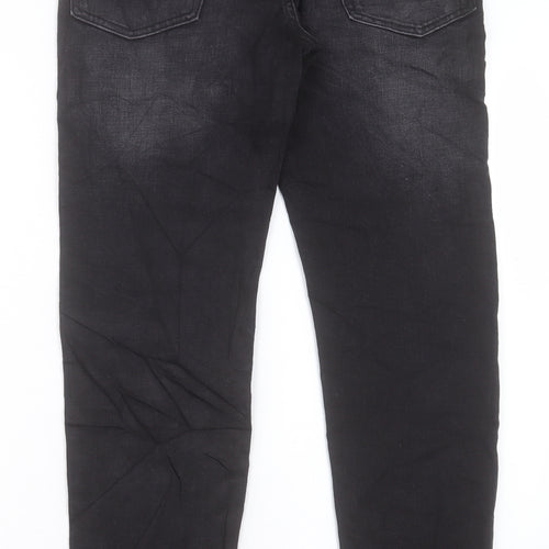 Marks and Spencer Mens Black Cotton Skinny Jeans Size 30 in L31 in Regular Button