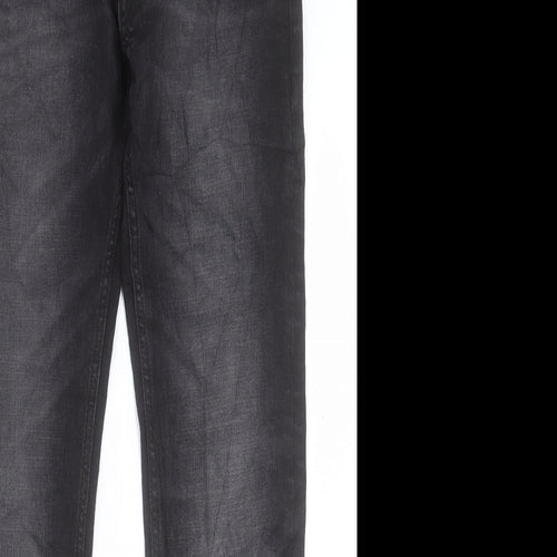 Marks and Spencer Mens Black Cotton Skinny Jeans Size 30 in L31 in Regular Button