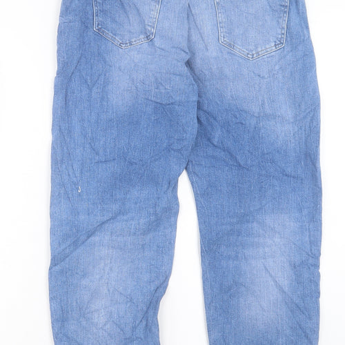 Marks and Spencer Womens Blue Camel Boyfriend Jeans Size 12 L28 in Regular Button