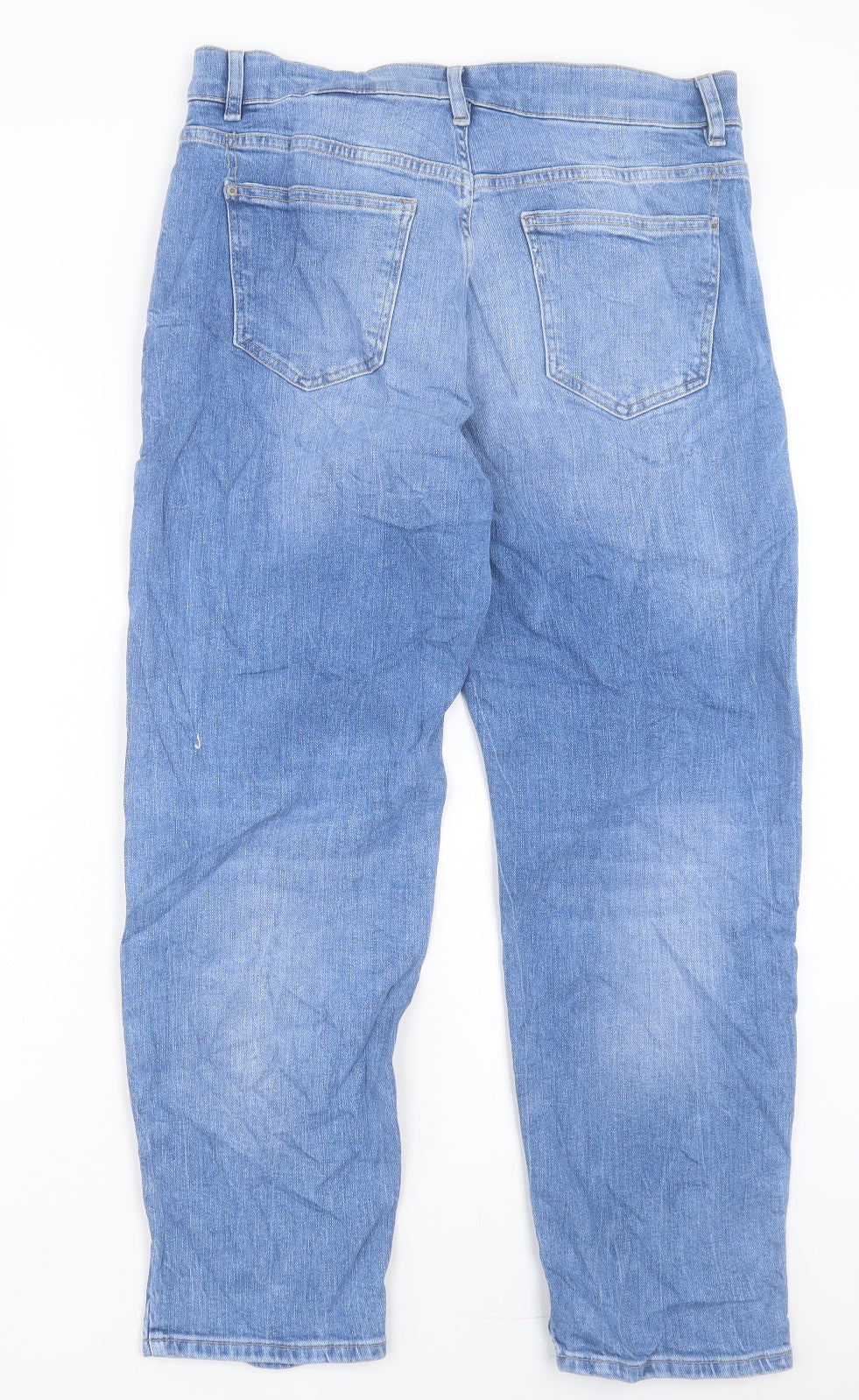 Marks and Spencer Womens Blue Camel Boyfriend Jeans Size 12 L28 in Regular Button