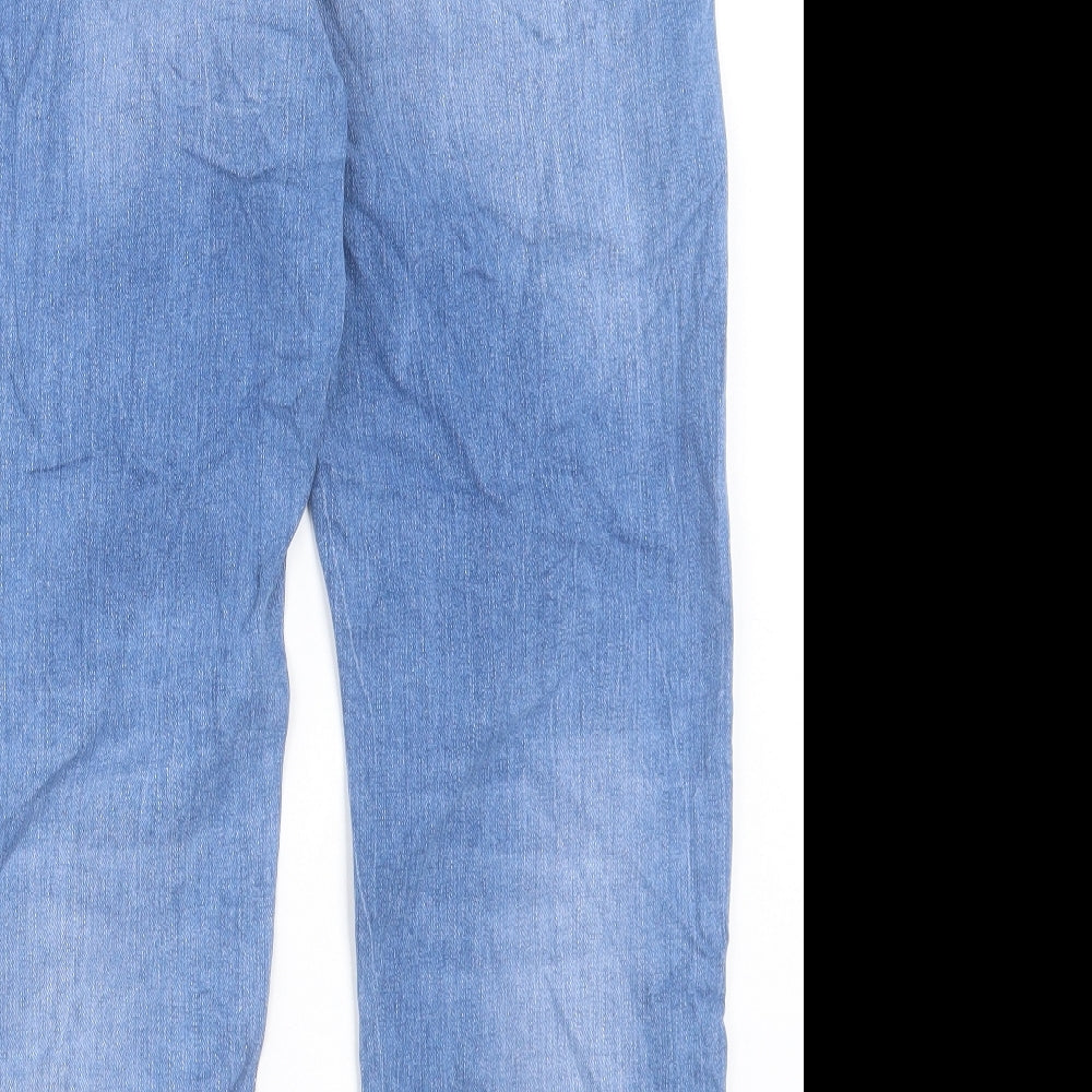 Marks and Spencer Womens Blue Camel Boyfriend Jeans Size 12 L28 in Regular Button