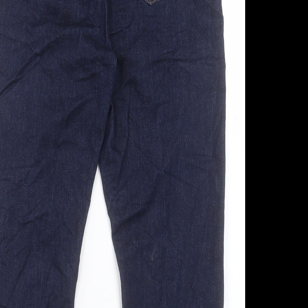 Marks and Spencer Womens Blue Cotton Straight Jeans Size 16 L23 in Regular Button