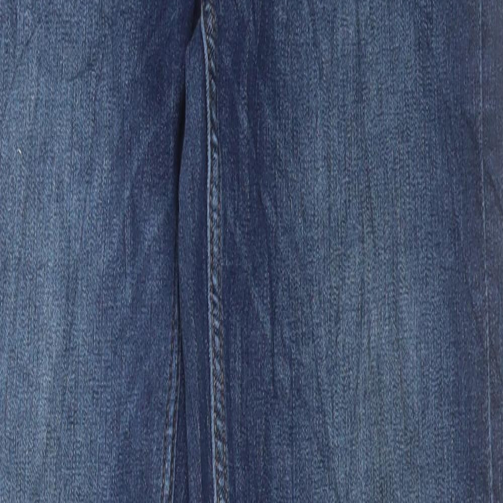 Marks and Spencer Womens Blue Cotton Straight Jeans Size 8 L32 in Regular Button
