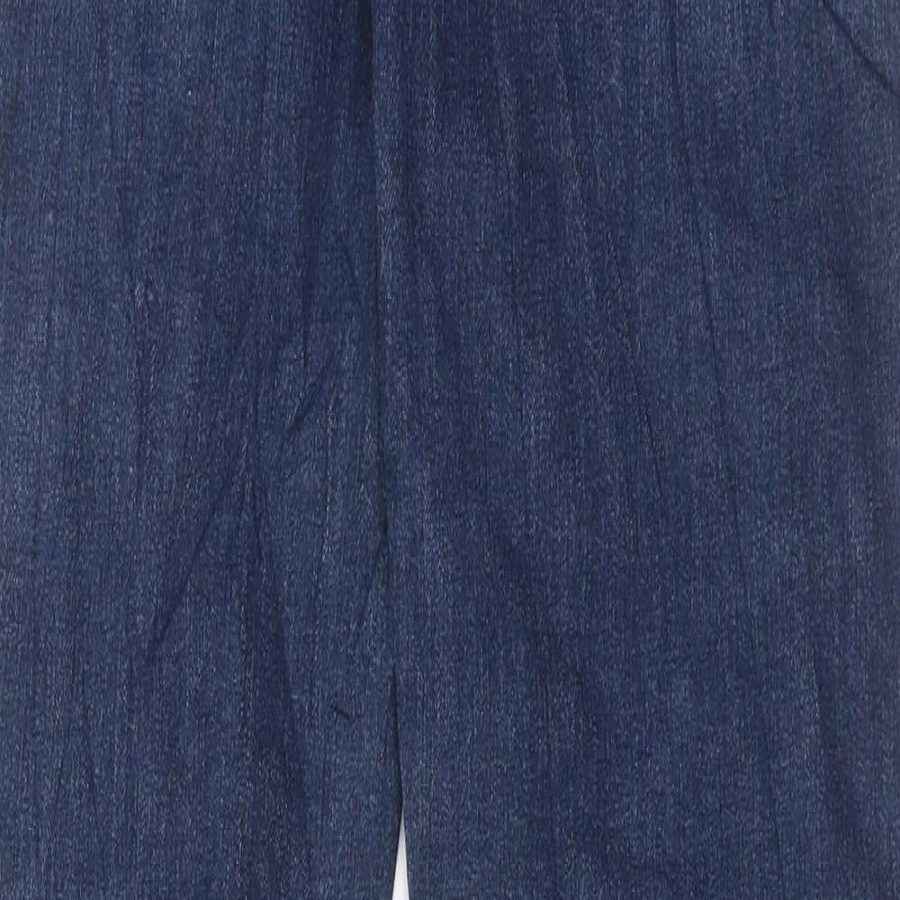 Marks and Spencer Womens Blue Cotton Straight Jeans Size 8 L32 in Regular Button