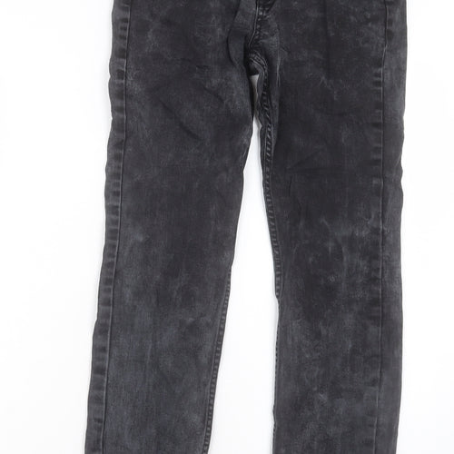 Marks and Spencer Womens Black Cotton Straight Jeans Size 8 L29 in Regular Button