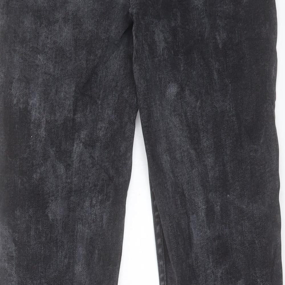Marks and Spencer Womens Black Cotton Straight Jeans Size 8 L29 in Regular Button
