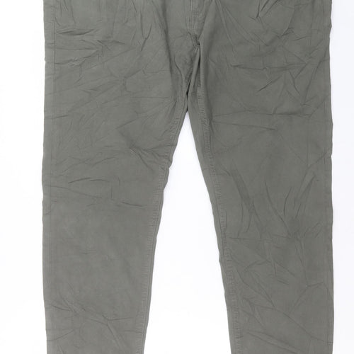 Marks and Spencer Mens Green Cotton Skinny Jeans Size 44 in L33 in Regular Button - Long Leg