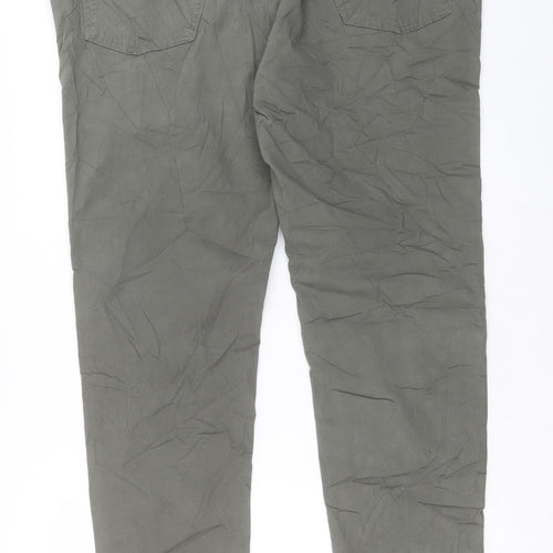Marks and Spencer Mens Green Cotton Skinny Jeans Size 44 in L33 in Regular Button - Long Leg