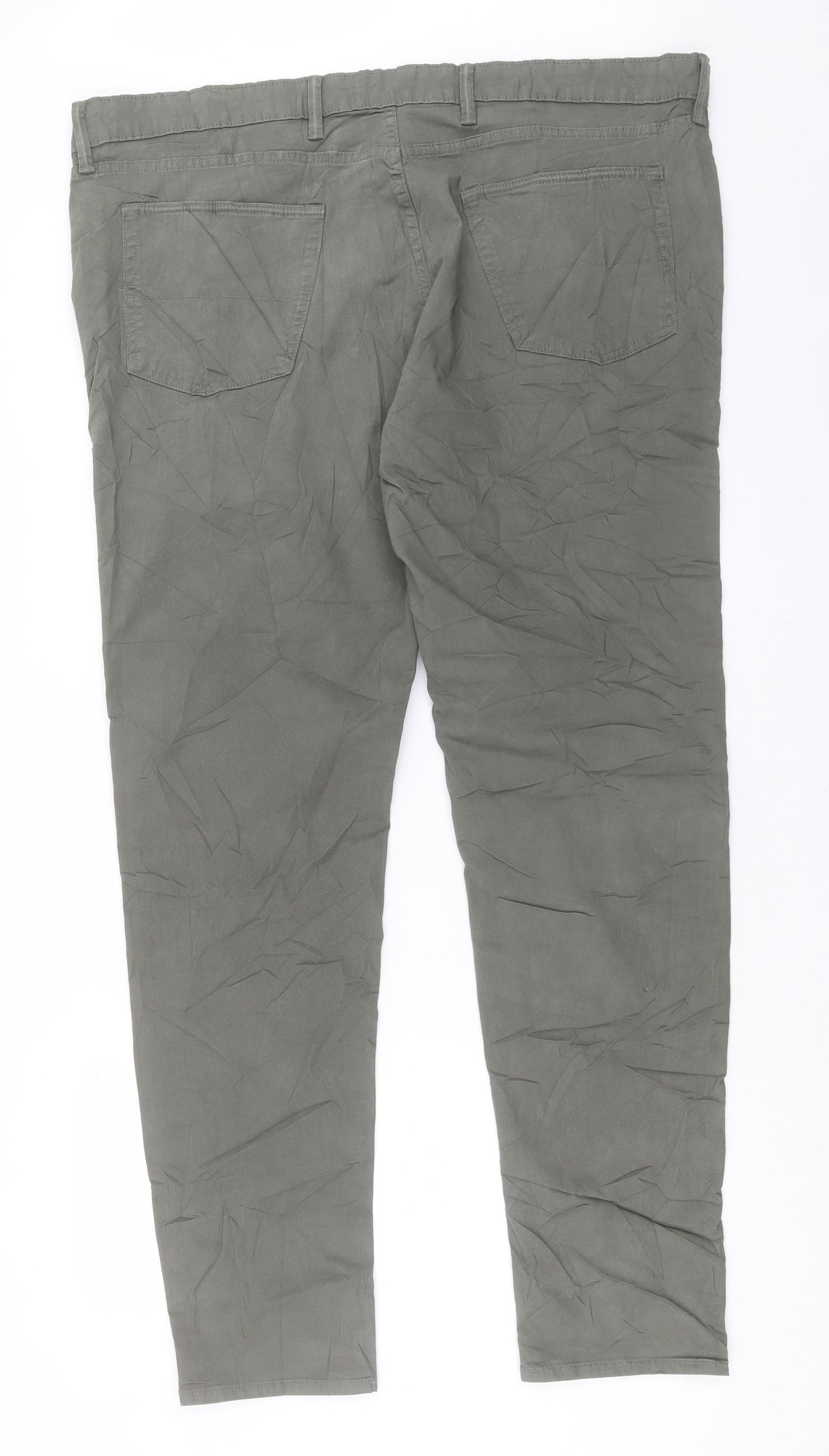 Marks and Spencer Mens Green Cotton Skinny Jeans Size 44 in L33 in Regular Button - Long Leg