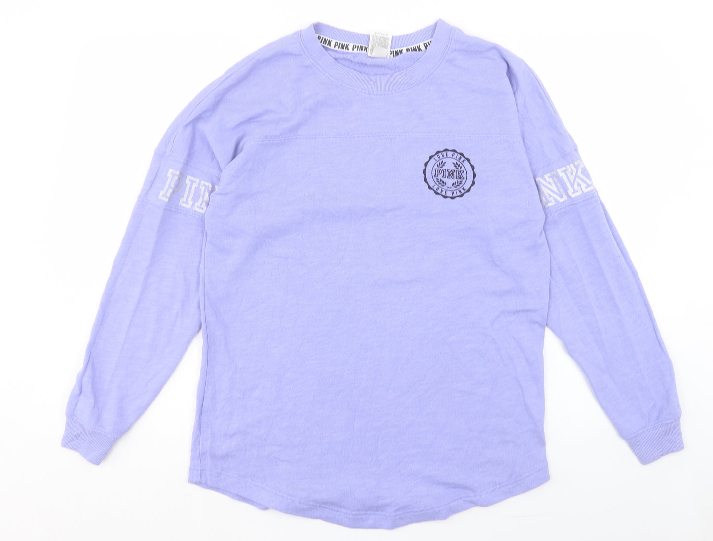 PINK Womens Purple Cotton Pullover Sweatshirt Size S Pullover