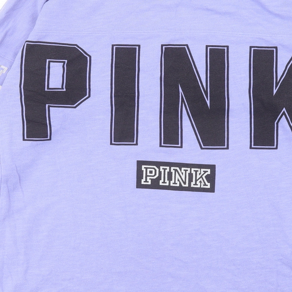 PINK Womens Purple Cotton Pullover Sweatshirt Size S Pullover