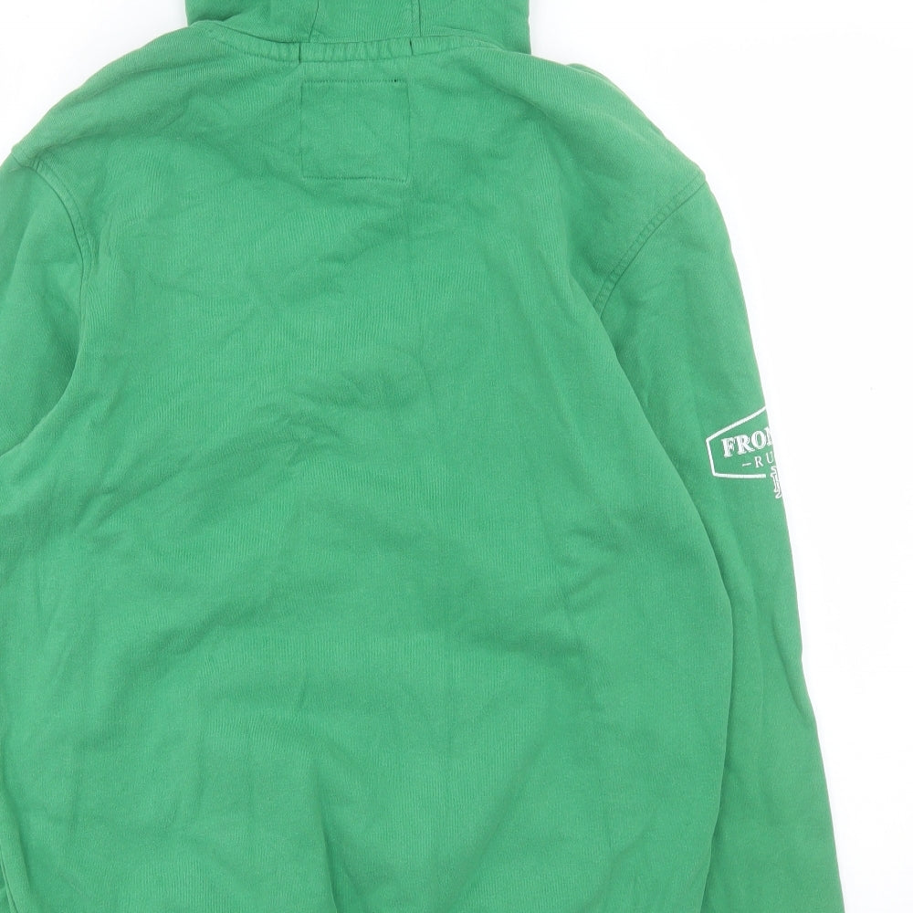 Front Up Rugby Mens Green Cotton Pullover Hoodie Size L