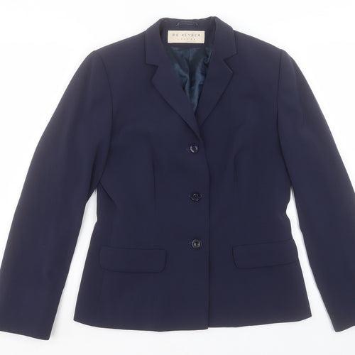 De Keyser Womens Blue Jacket Blazer Size 10 Button
