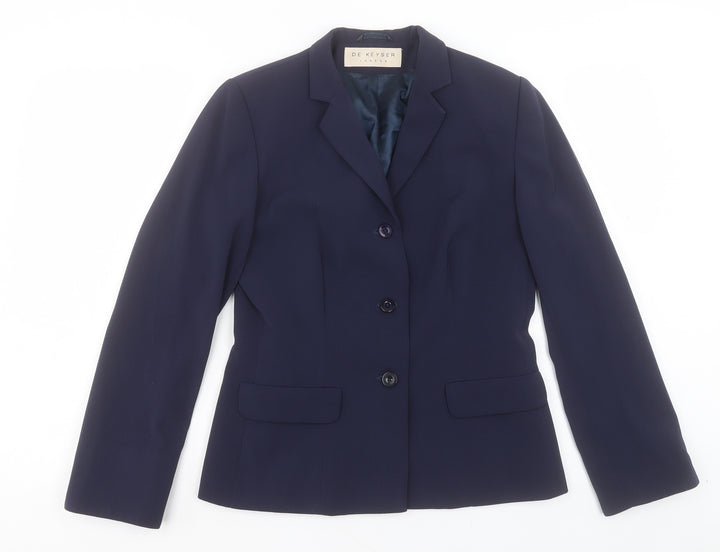De Keyser Womens Blue Jacket Blazer Size 10 Button