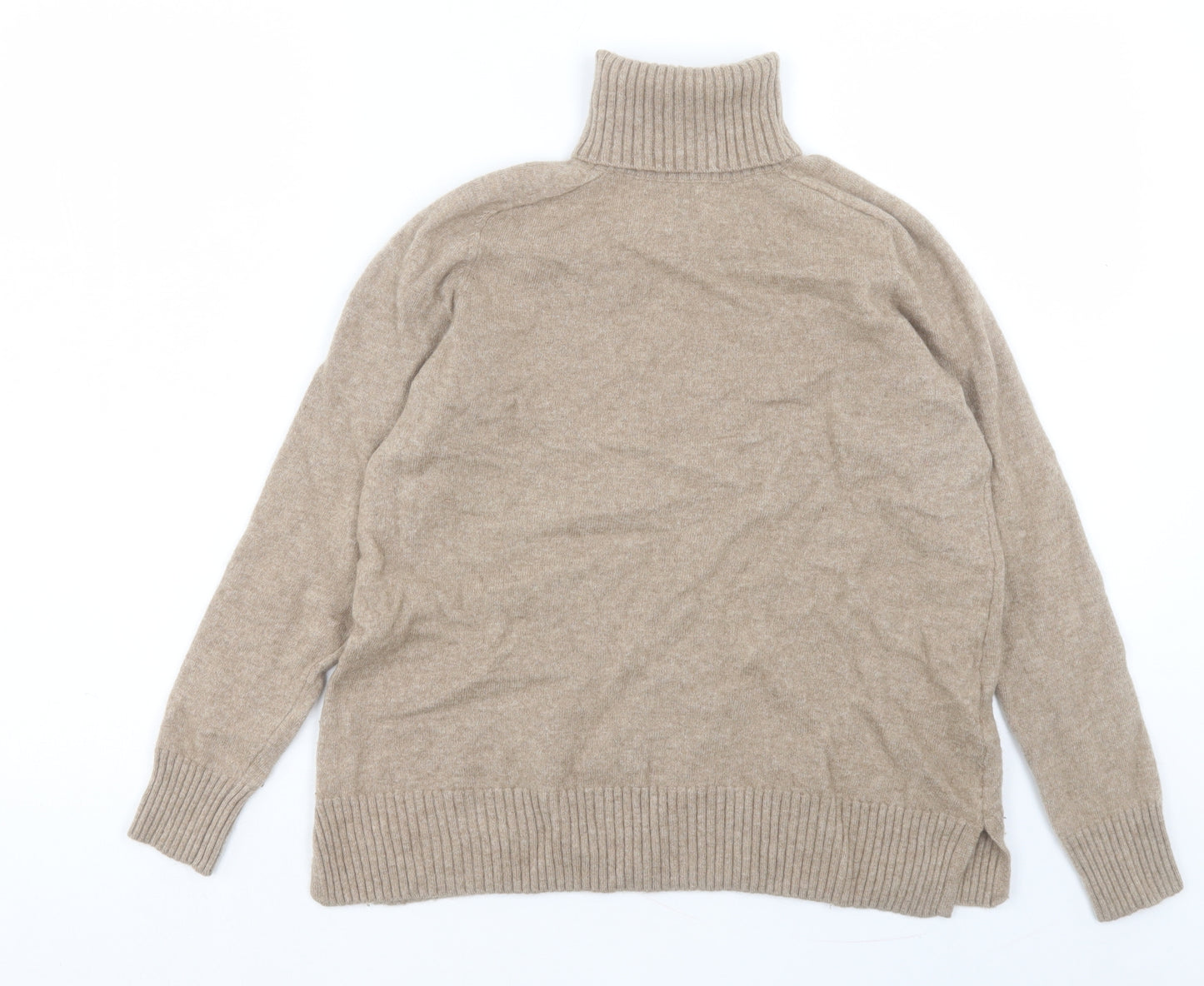 Massimo Dutti Womens Brown Roll Neck Wool Pullover Jumper Size S