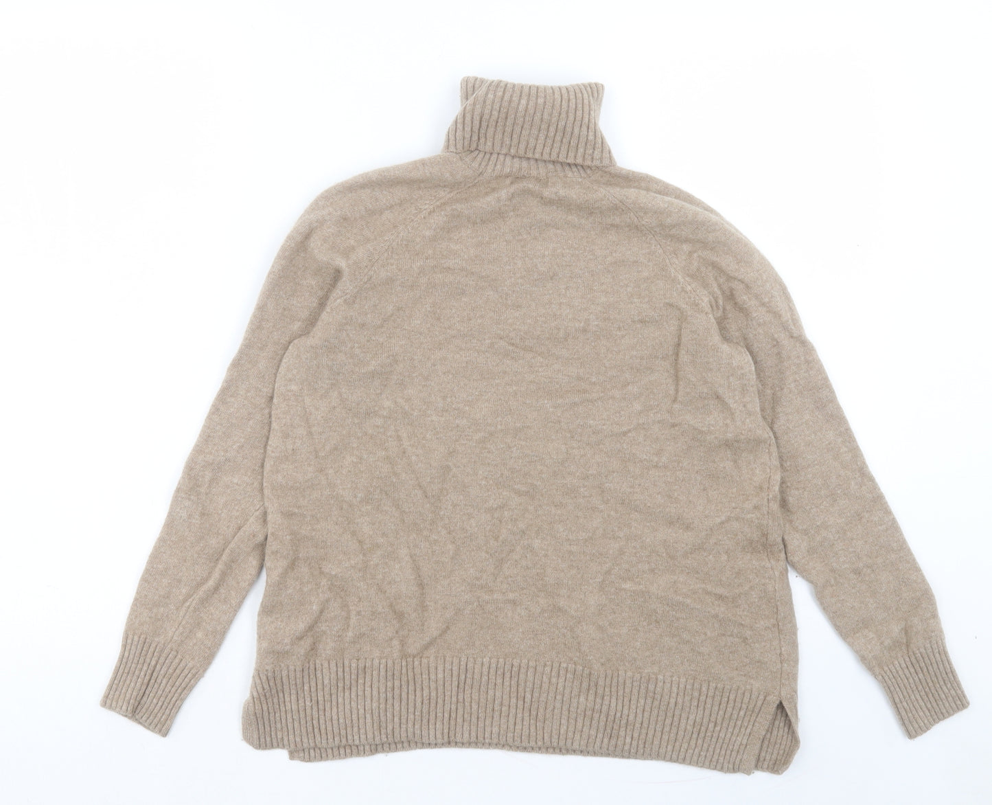Massimo Dutti Womens Brown Roll Neck Wool Pullover Jumper Size S