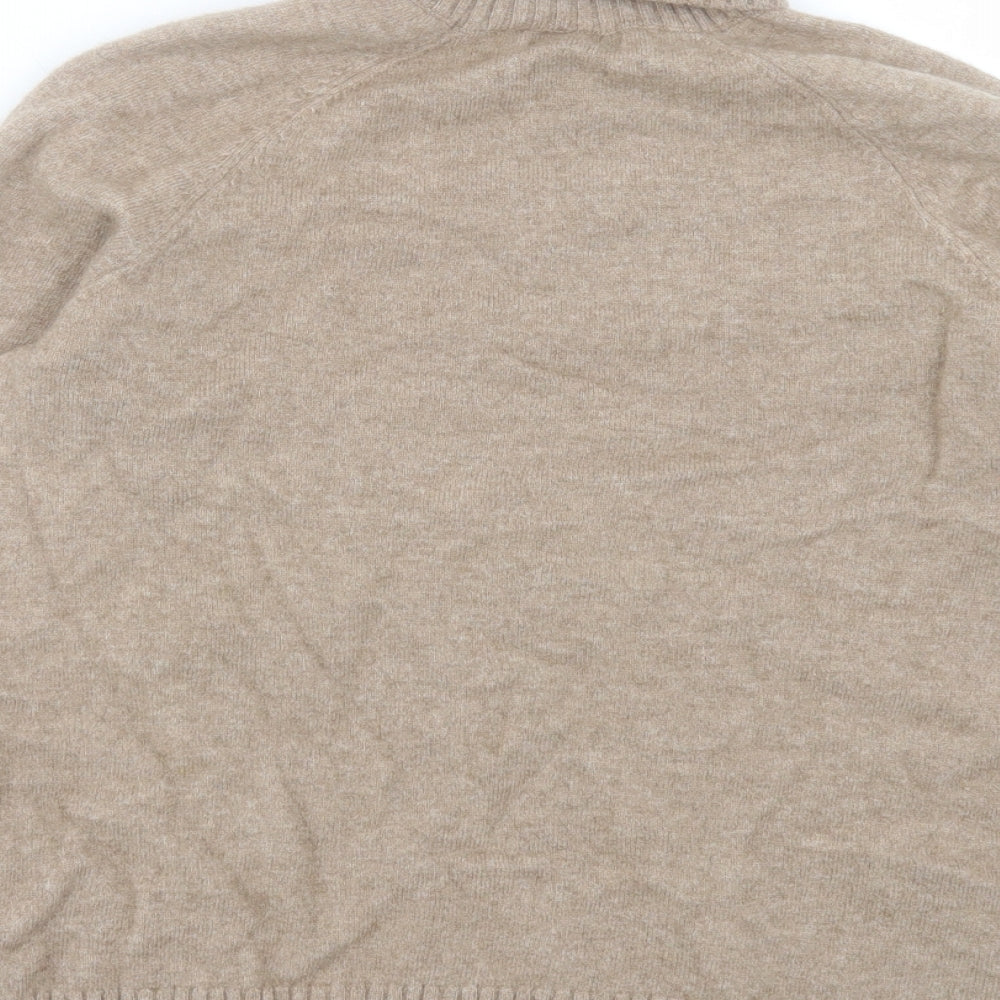 Massimo Dutti Womens Brown Roll Neck Wool Pullover Jumper Size S