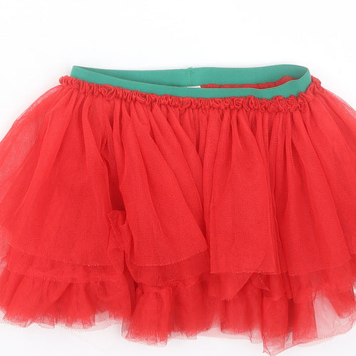TU Girls Red Polyester A-Line Skirt Size 6-7 Years Regular Pull On