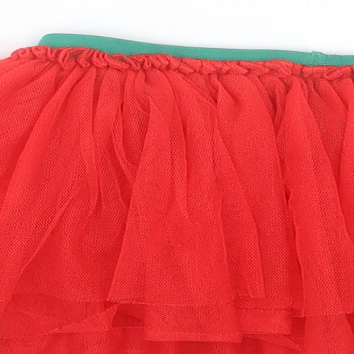 TU Girls Red Polyester A-Line Skirt Size 6-7 Years Regular Pull On