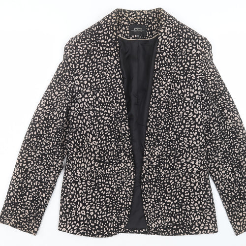 Papaya Womens Black Geometric Jacket Blazer Size 10