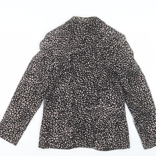 Papaya Womens Black Geometric Jacket Blazer Size 10