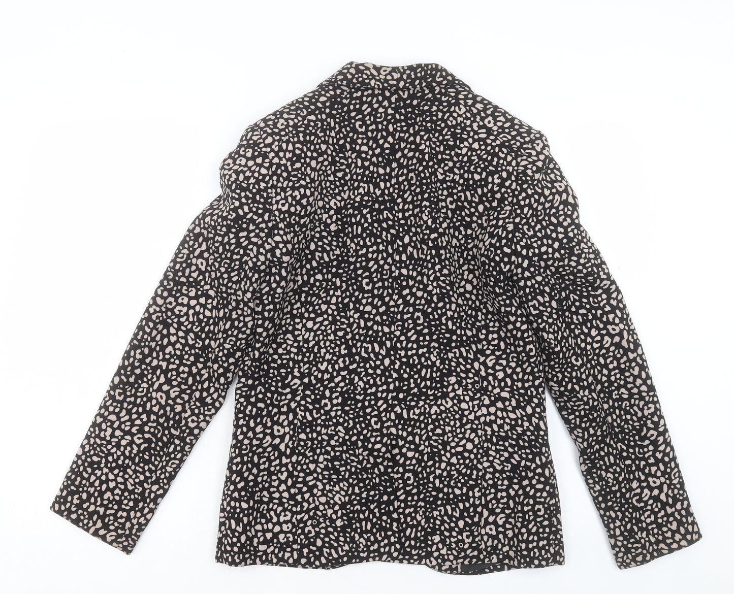 Papaya Womens Black Geometric Jacket Blazer Size 10