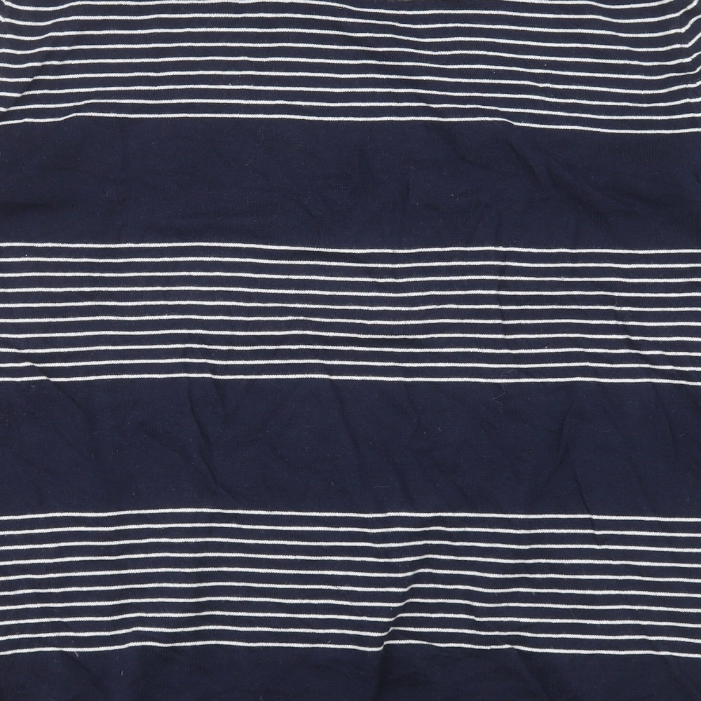 Old Navy Mens Blue Crew Neck Striped Cotton Pullover Jumper Size L