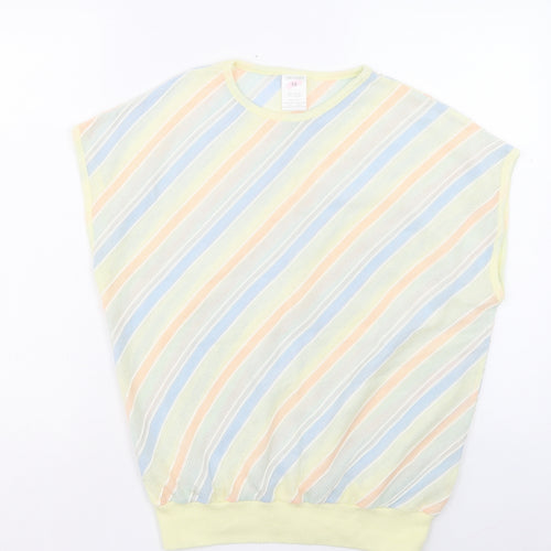 Littlewoods Womens Multicoloured Crew Neck Striped Acrylic Vest Jumper Size 18