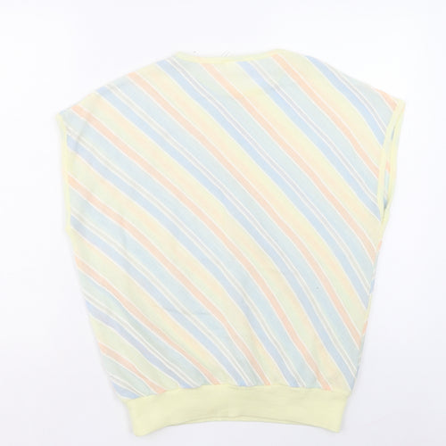 Littlewoods Womens Multicoloured Crew Neck Striped Acrylic Vest Jumper Size 18