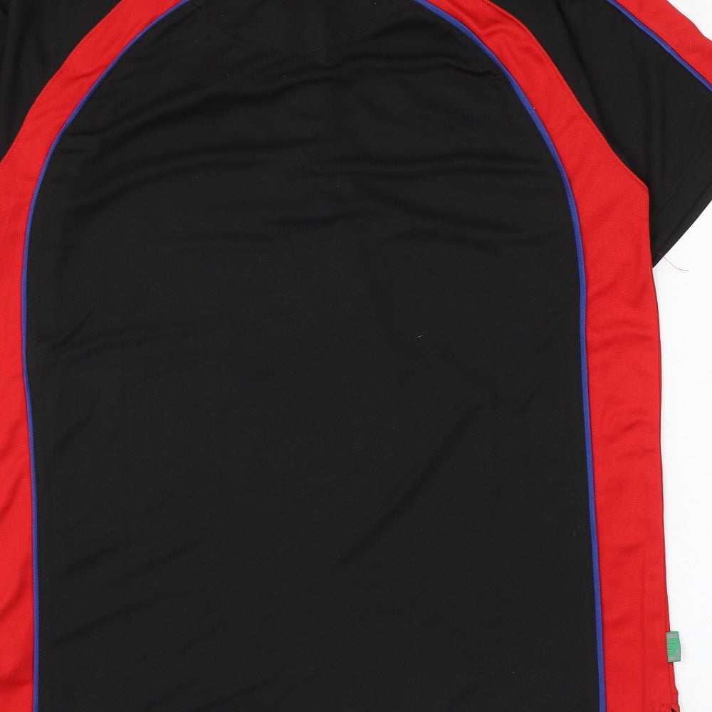 G Force Mens Black Polyester Polo Size 36 Collared Button