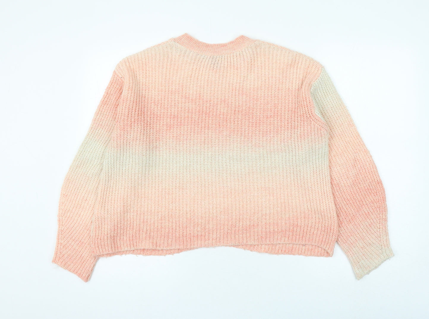 New Look Womens Pink Round Neck Acrylic Pullover Jumper Size S