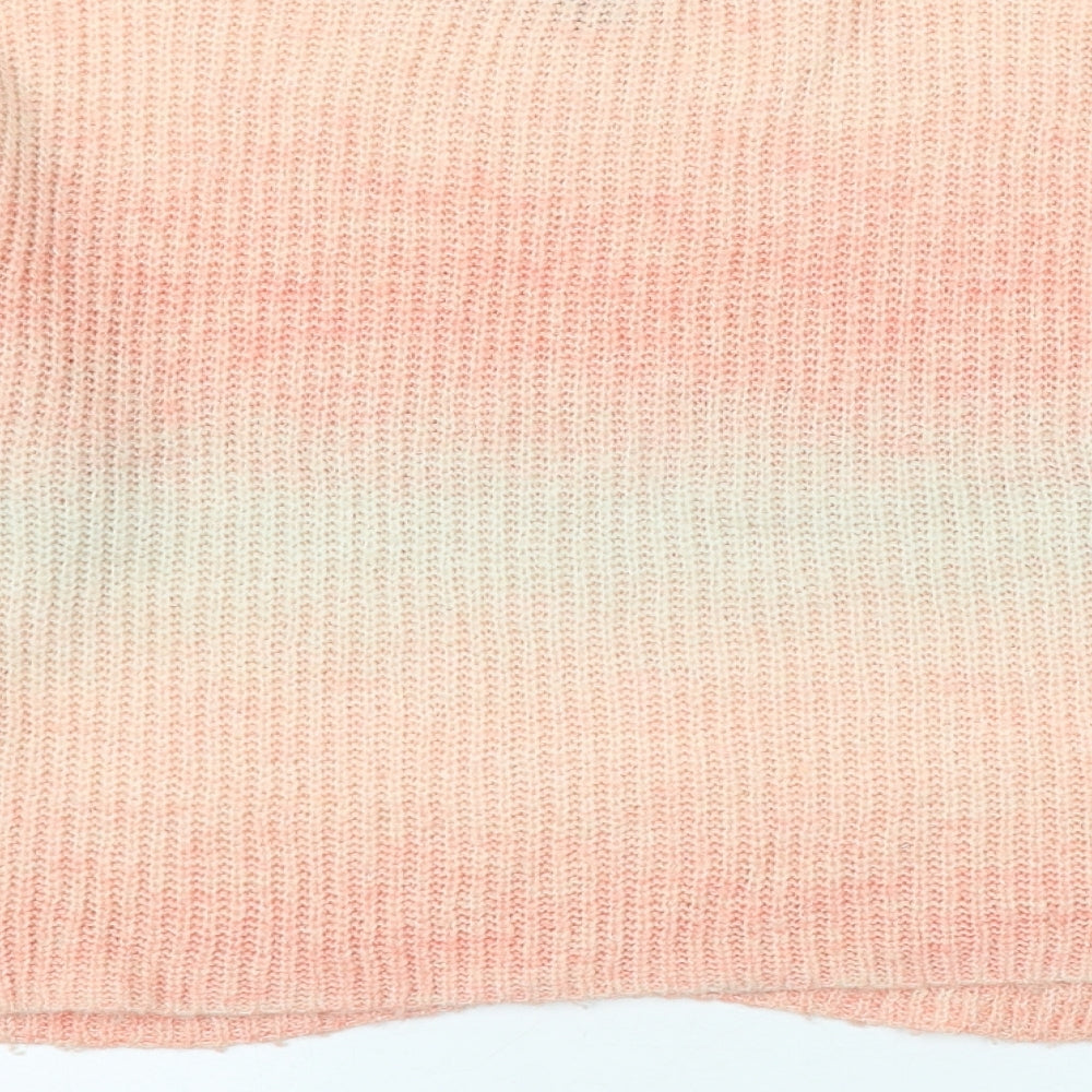 New Look Womens Pink Round Neck Acrylic Pullover Jumper Size S