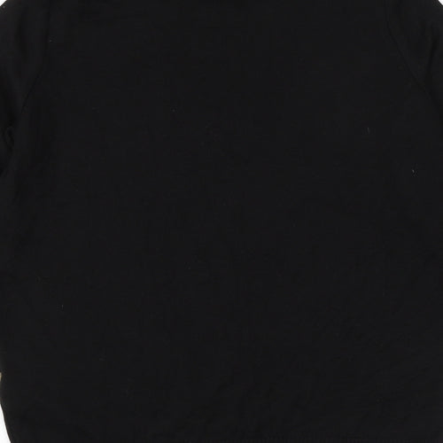 Bonmarché Womens Black Round Neck Geometric Viscose Pullover Jumper Size S