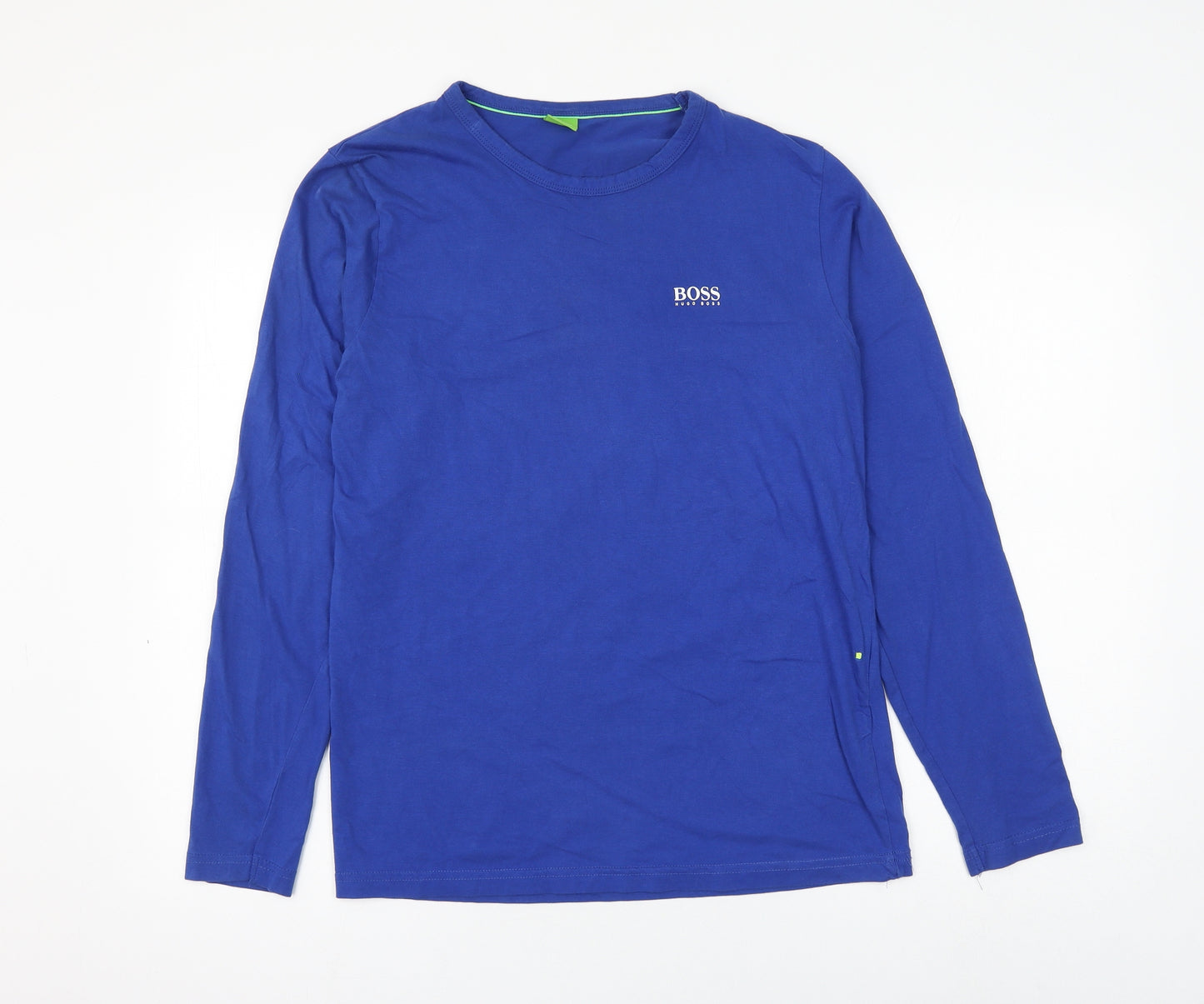 HUGO BOSS Mens Blue Cotton T-Shirt Size M Round Neck