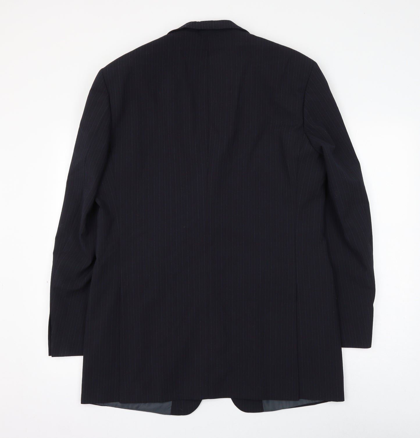Marks and Spencer Mens Blue Striped Polyester Jacket Suit Jacket Size 40