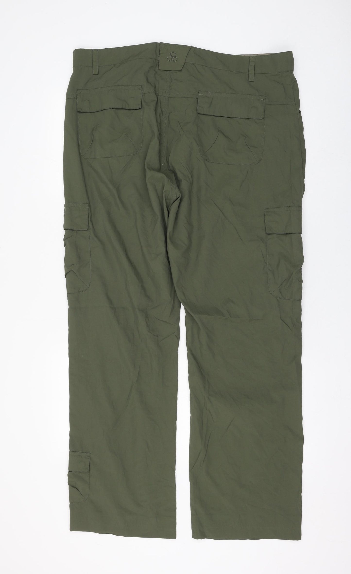 TOG24 Mens Green Nylon Cargo Trousers Size 40 in L30 in Regular Zip