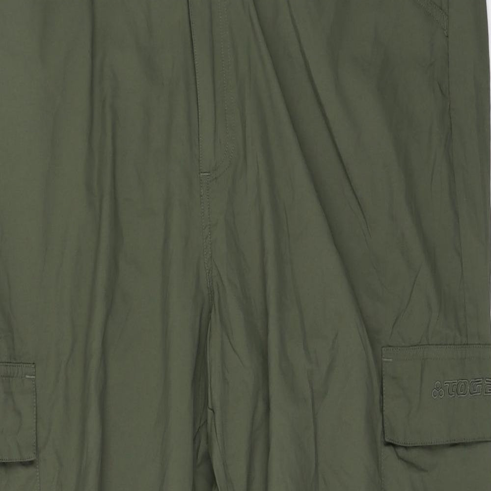 TOG24 Mens Green Nylon Cargo Trousers Size 40 in L30 in Regular Zip