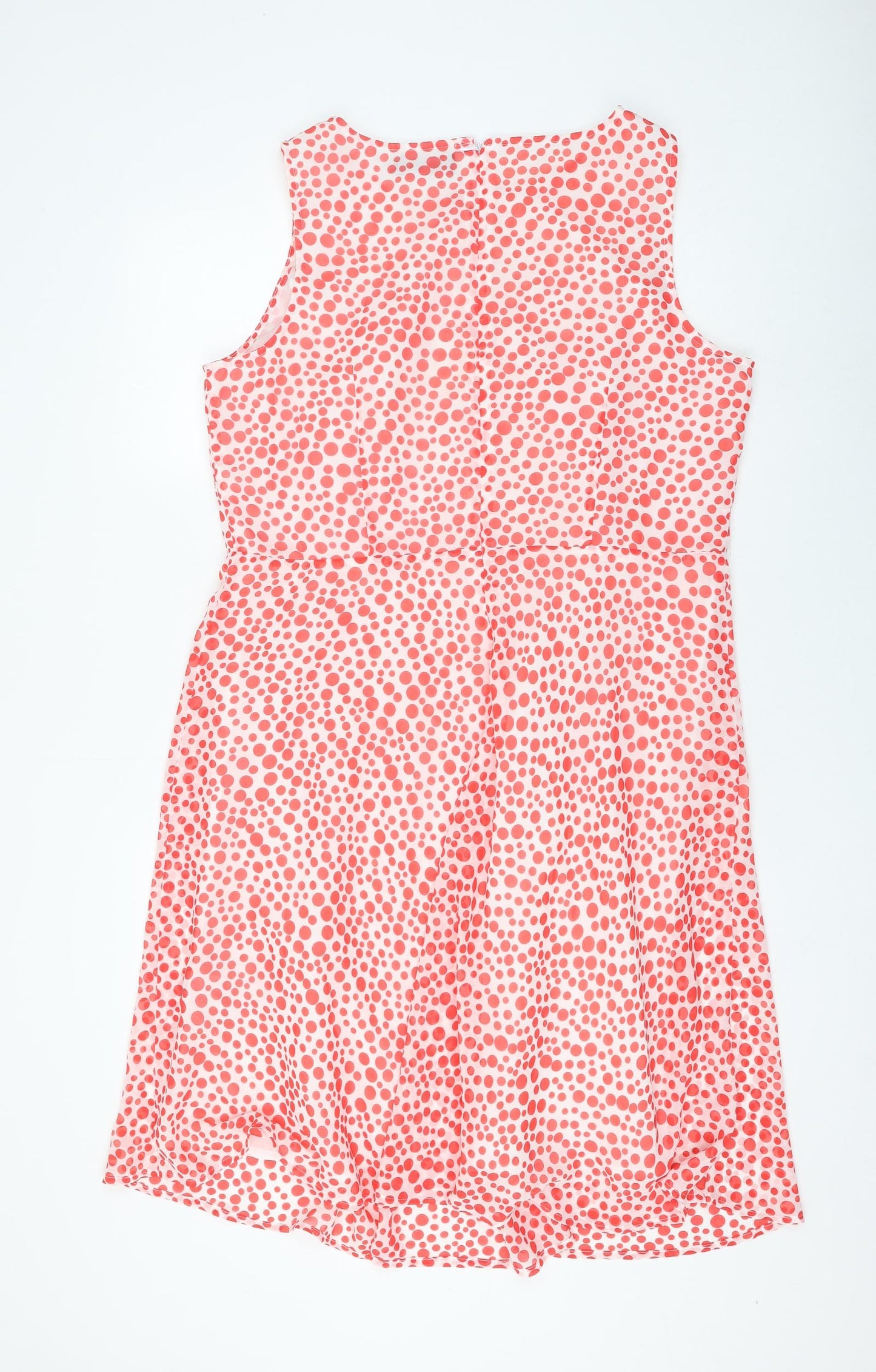 Body Flirt Womens Red Polka Dot Polyester Fit & Flare Size 18 Round Neck Zip